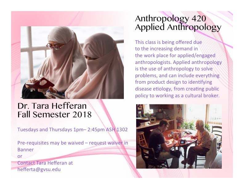 Applied Anthropology Class Announcement